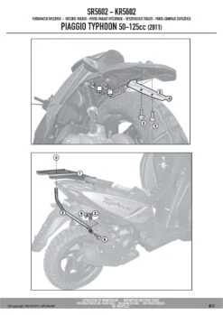 Givi SR5602 Specific Rack For Piaggio Typhoon 50 & 125 (2011-2012) -Scootik Bike Shop GVSR5602 fi 4