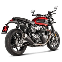 Akrapovic S-T12SO2-HCQTBL Slip-on Line Tapered Exhausts, Black For Triumph Speed Twin '19-'20