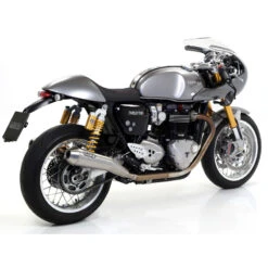 Arrow 71851PRI Pro-Racing Slip-on Exhausts, Stainless Steel For Triumph Thruxton 1200 / R (2016-) -Scootik Bike Shop arrow 71851pri pro racing slip on exhaust image4