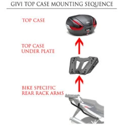 Givi B37NTA Tech 37 Liter Monolock Top Case -Scootik Bike Shop givi case mounting