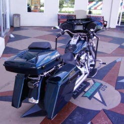 TKY GPS Batwing Fairing With Full GPS Stereo 6" X 9" Marine Speakers Installed 20 TKY GPS Batwing Fairing With Full GPS Stereo 6" X 9" Marine Speakers Installed -Scootik Bike Shop harley fatboy gps fairing