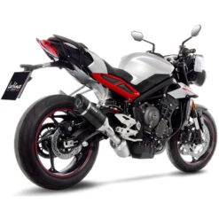 LeoVince 14287E LV One Evo Slip-on Exhaust, Carbon For Street Triple 765 '17-'22