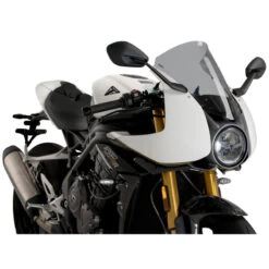 Puig 21262W R-Racer Windshield For Triumph Speed Triple 1200 RR (2021-) -Scootik Bike Shop puig 21262w r racer windshield image3