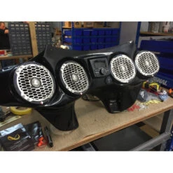 Reckless Motorcycles Night Fury Batwing Fairing With Stereo -Scootik Bike Shop reckless motorcycles hdnigry batwing fairing