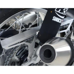 R&G CG0010SI Brushed Stainless Chain Guard For Triumph Thruxton 1200 / R 2016-up -Scootik Bike Shop rg cg0010si brushed stainless chain guard image3