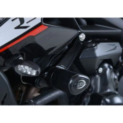 R&G CP0430BL Aero Style Frame Sliders For Triumph Street Triple R/S/RS 765 18-up -Scootik Bike Shop rg cp0430bl aero style frame sliders image5