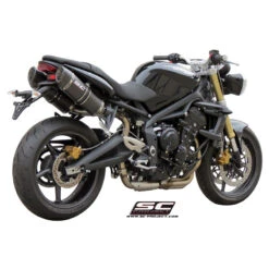 SC-Project T02-12C Oval High Mount Exhaust For Triumph Street Triple / R (2007-2012) -Scootik Bike Shop sc project t02 12c oval high mount exhaust image3
