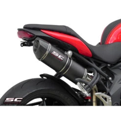 SC-Project T05-H01CM Oval High Mount Exhaust For Triumph Speed Triple / R (2011-2015)
