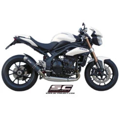 SC-Project T05-L03C GP EVO Low Mount Exhaust For Triumph Speed Triple / R (2011-2015) -Scootik Bike Shop sc project t05 l03c gp evo low mount exhaust image2