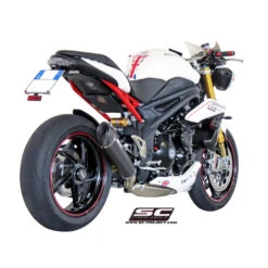 SC-Project T05-L35C Conic Low Mount Exhaust For Triumph Speed Triple / R (2011-2015) -Scootik Bike Shop sc project t05 l35c conic low mount exhaust image3