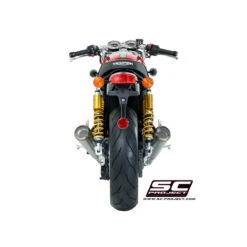 SC-Project T11-D37A70S Dual Conic 70s Style Exhaust For Triumph Thruxton 1200 / R (2016-) -Scootik Bike Shop sc project t11 d37a70sal conic 70s style exhaust image3