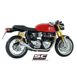 SC-Project T11-D37A70S Dual Conic 70s Style Exhaust For Triumph Thruxton 1200 / R (2016-) -Scootik Bike Shop sc project t11 d37a70sal conic 70s style exhaust image5