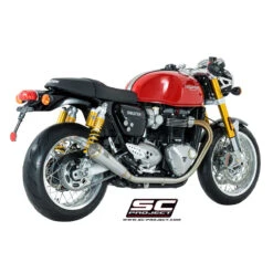 SC-Project T11-D37A70S Dual Conic 70s Style Exhaust For Triumph Thruxton 1200 / R (2016-) -Scootik Bike Shop sc project t11 d37a70sal conic 70s style exhaust image6