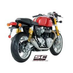 SC-Project T11-D37A70S Dual Conic 70s Style Exhaust For Triumph Thruxton 1200 / R (2016-) -Scootik Bike Shop sc project t11 d37a70sal conic 70s style exhaust image7