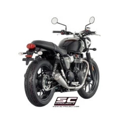 SC-Project T14-D37A70S Dual Conic 70s Style Exhaust For Triumph Street Twin (2016-) -Scootik Bike Shop sc project t14 d37a70sal conic 70s style exhaust image4