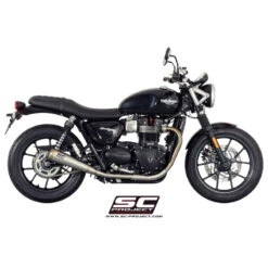 SC-Project T14-D37A70S Dual Conic 70s Style Exhaust For Triumph Street Twin (2016-) -Scootik Bike Shop sc project t14 d37a70sal conic 70s style exhaust image5