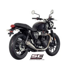 SC-Project T14-D37A70S Dual Conic 70s Style Exhaust For Triumph Street Twin (2016-) -Scootik Bike Shop sc project t14 d37a70sal conic 70s style exhaust image6