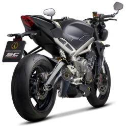 SC-Project T18-LTS41MB S1 Slip-on Exhaust, Black For Triumph Street Triple R/RS '20- -Scootik Bike Shop sc project t18 lts41mb s1 slip on exhaust black image4