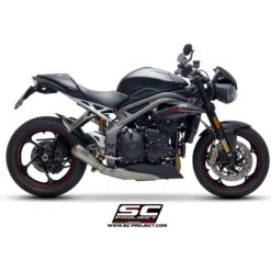 SC-Project T22-43T S1-GP Slip-on Exhaust, Titanium For Triumph Speed Triple S / RS (2018-) -Scootik Bike Shop sc project t22 43t s1 gp slip on exhaust image3