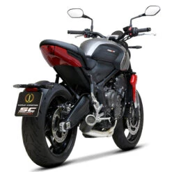 SC-Project T26-CDE38CR CR-T Full Exhaust, Carbon Fiber For Triumph Trident 660 (2020-) -Scootik Bike Shop sc project t26 cde38cr cr t full exhaust carbon image3