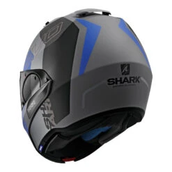 Shark EVO-One 2 Slasher Helmet, Matte Dark Grey/Black/Blue -Scootik Bike Shop shark evo one 2 slasher helmet dark grey blue image4