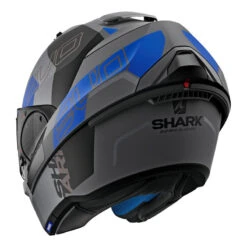 Shark EVO-One 2 Slasher Helmet, Matte Dark Grey/Black/Blue -Scootik Bike Shop shark evo one 2 slasher helmet dark grey blue image5