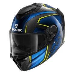 Shark Spartan GT Carbon Kromium Helmet, Carbon/Chrome/Blue