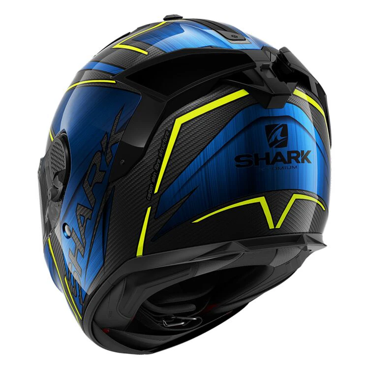 Shark Spartan GT Carbon Kromium Helmet, Carbon/Chrome/Blue 4 Shark Spartan GT Carbon Kromium Helmet, Carbon/Chrome/Blue - Image 2