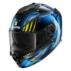 Shark Spartan GT Replikan Helmet, Black/Chrome/Blue -Scootik Bike Shop shark spartan gt replikan helmet chrome blue