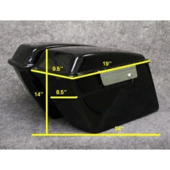 TKY Quick Release Hard Saddlebags, 25 Liter Each For Harley-Davidson Fat Boy (2007-2017) -Scootik Bike Shop tky quick release saddlebags fat boy dimension